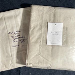 Restoration Hardware Garment Dyed Sateen Queen Duvet Cover and Standard Sham